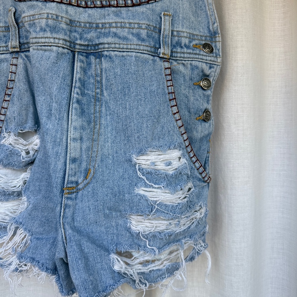 VINTAGE Embroidered Denim Overalls - Picture 2 of 7
